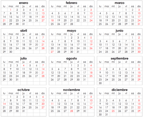 calendario 2013