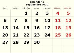 Calendario septiembre-2010 Calendario septiembre-2010