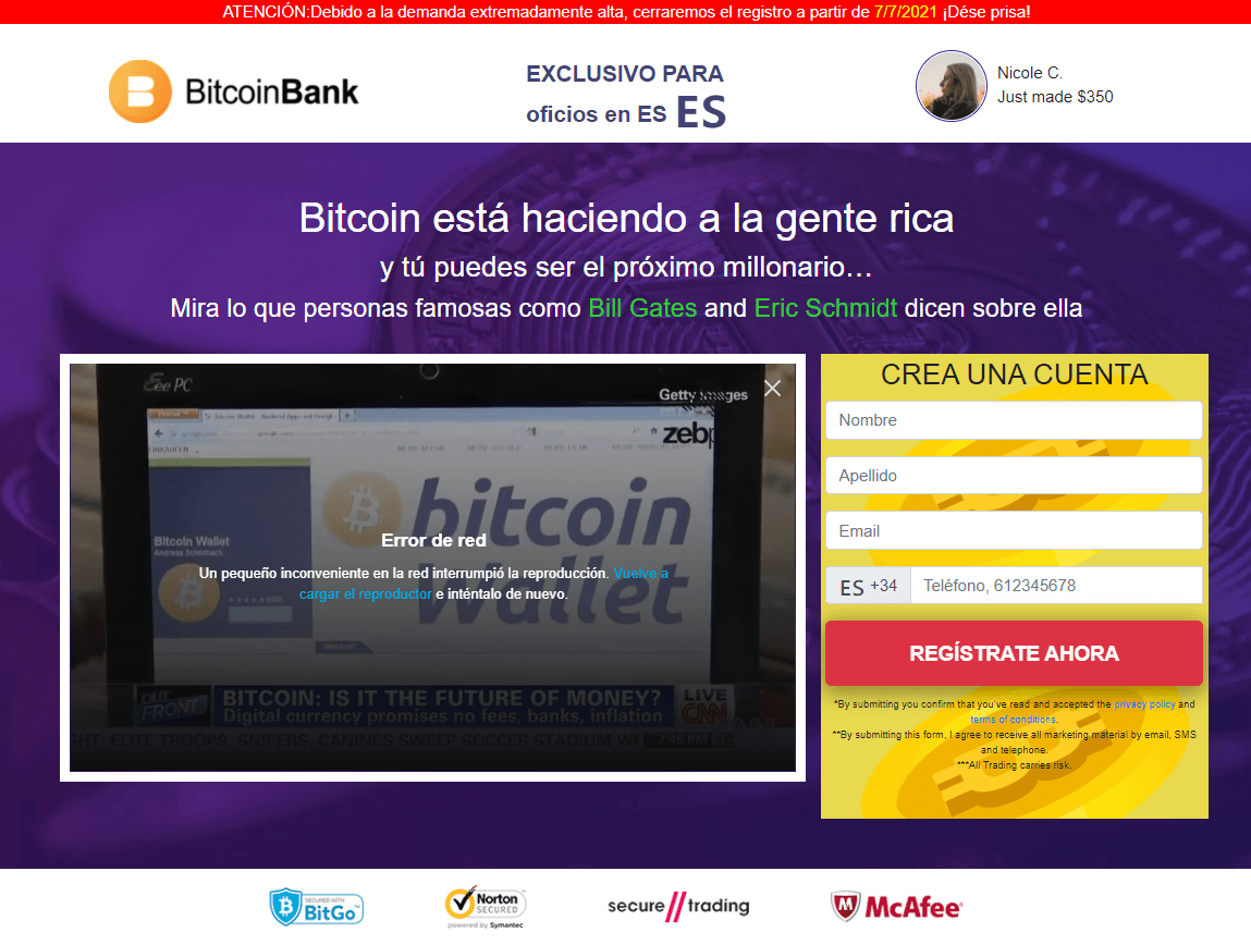pagina principal bitcoin bank