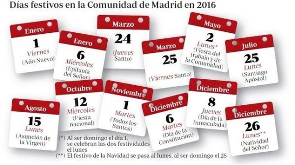 Calendario Laboral Madrid 2016 | Festivos Comunidad y Locales calendario-laboral-madrid-2016-festivos-comunidad-y-locales