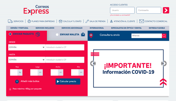 Ciro Giro de vuelta Misterio Las tarifas y planes de Correos Express - DeFinanzas.com