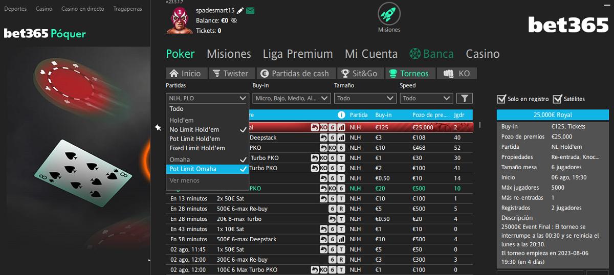 poker online bet365